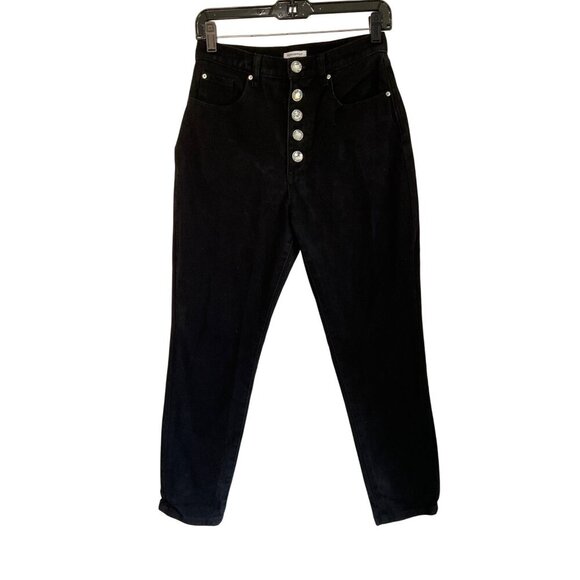 WeWoreWhat The Danielle Crystal Straight Jeans in Black 27 Womens Denim Pants - Picture 6 of 15